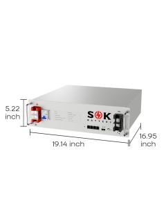 SOK 48V 100Ah Server Rack LiFePO4 Battery,Self-heated, Bluetooth